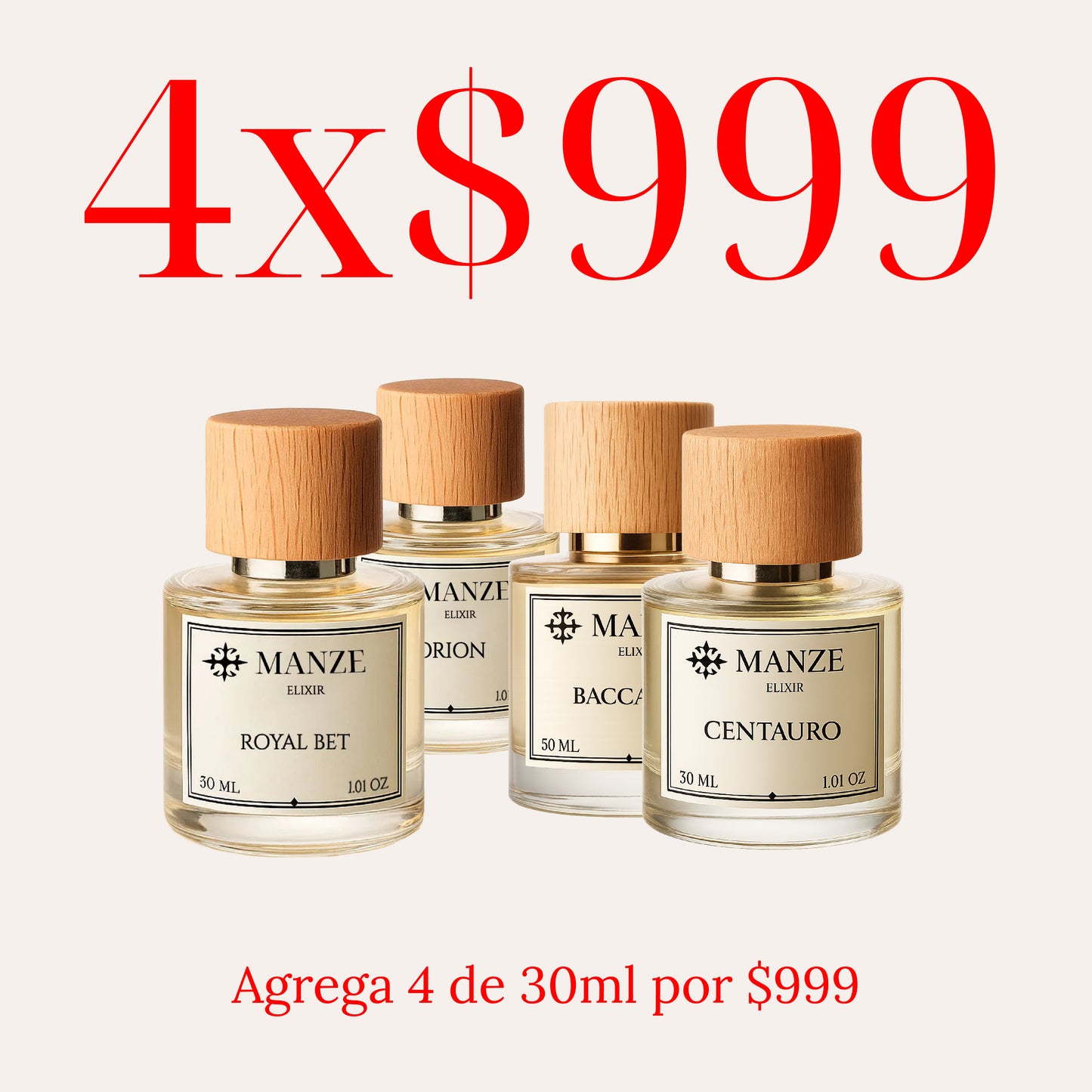 4 Fragancias de 30ml x $999