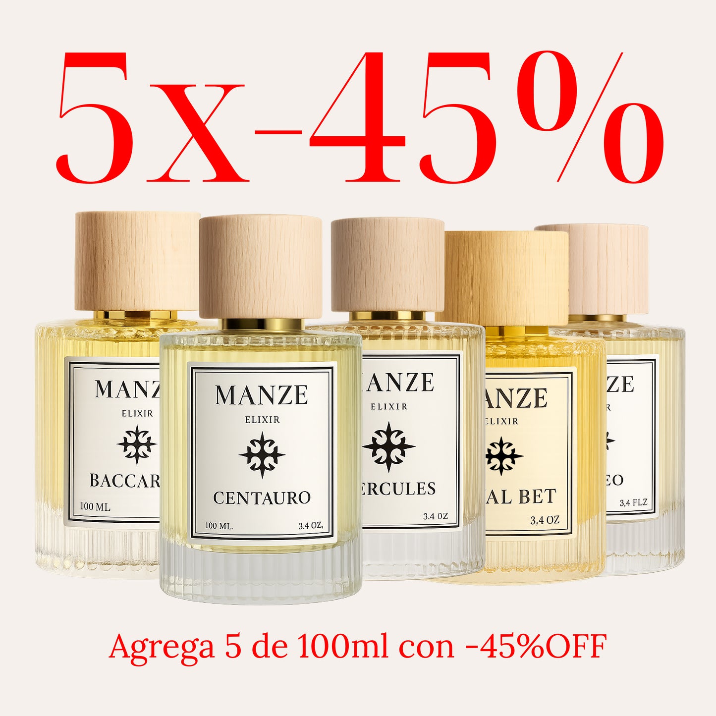 5 Fragancias de 100ml con -45%OFF